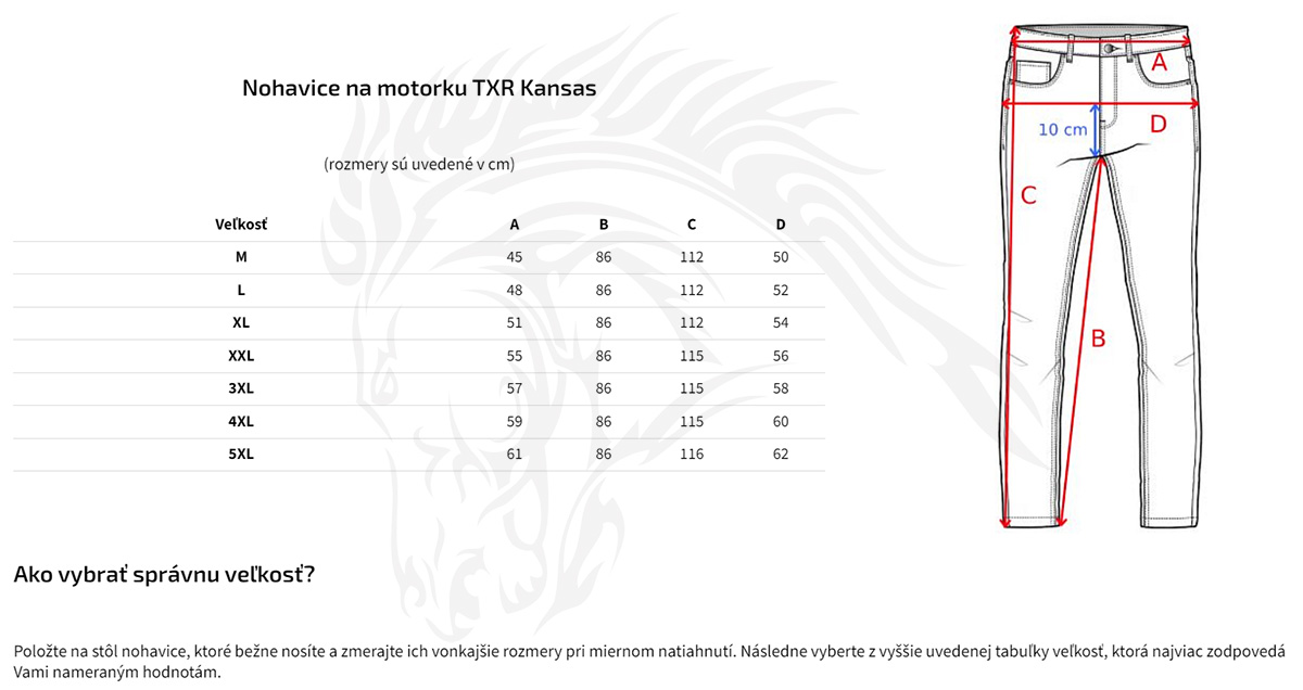 TXR Nohavice na motorku Kansas so šnurovaním čierne 4XL